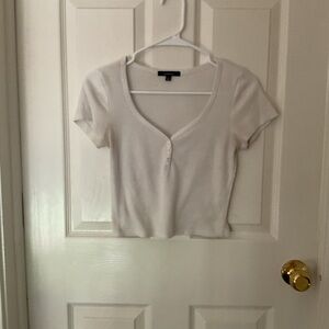 Ambiance White Fitted Crop T-Shirt